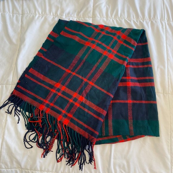 J. Crew Green and Red Plaid Scarf - EUC - Picture 2 of 3